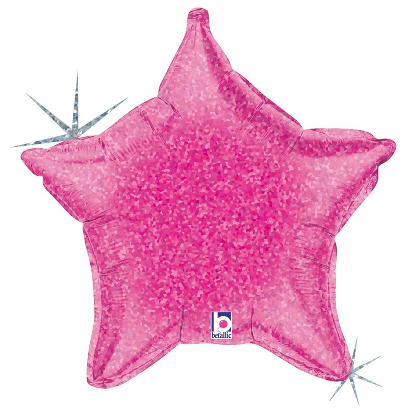 Betallic Pink Holographic Star 21 inch Star-Shape Holographic 1ct