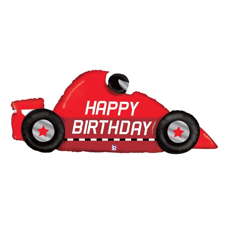 Betallic Race Car Birthday 43 inch Shaped Foil Balloon 1ct
