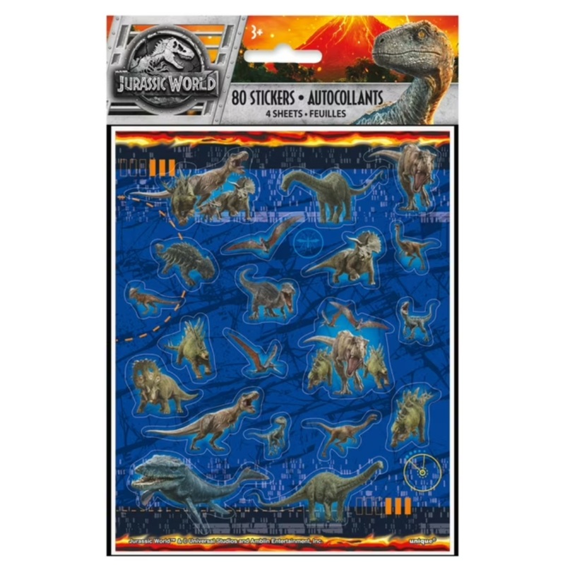 Jurassic World 2 Sticker Sheets, 4ct