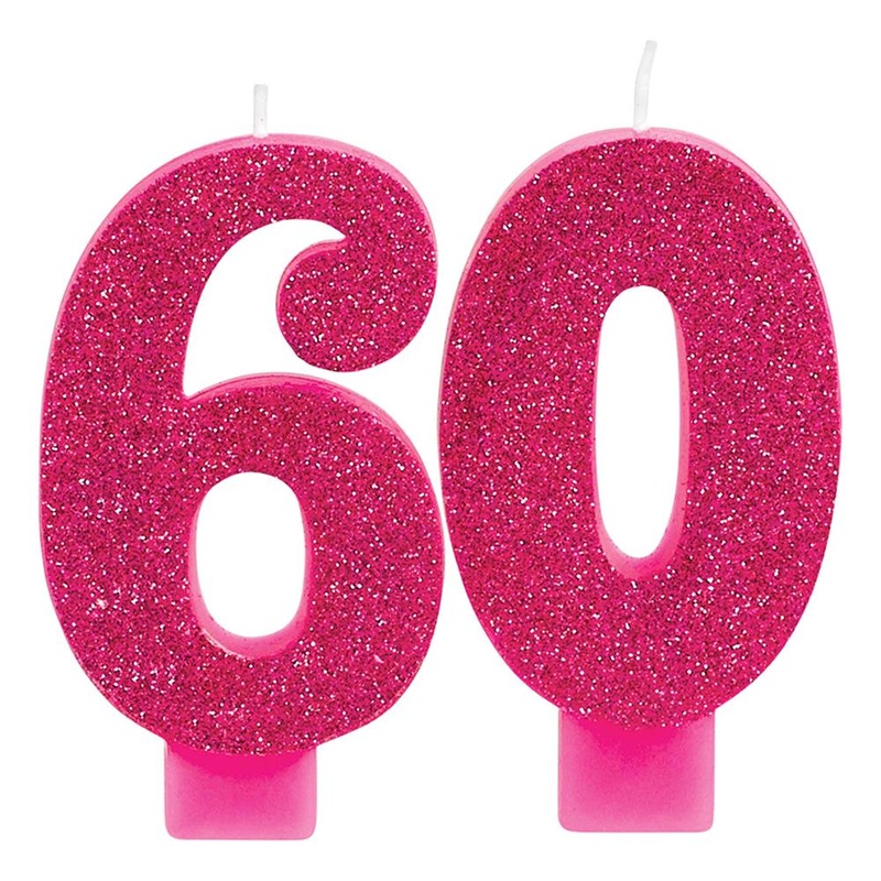 Pink-Gold 60 Numeral Candle 2ct