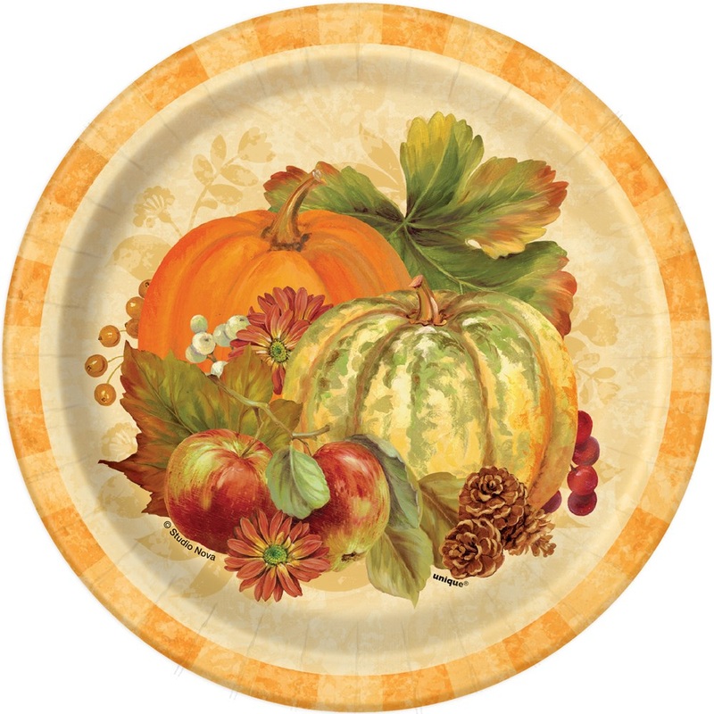 Pumpkin Harvest 7in Plate 8ct