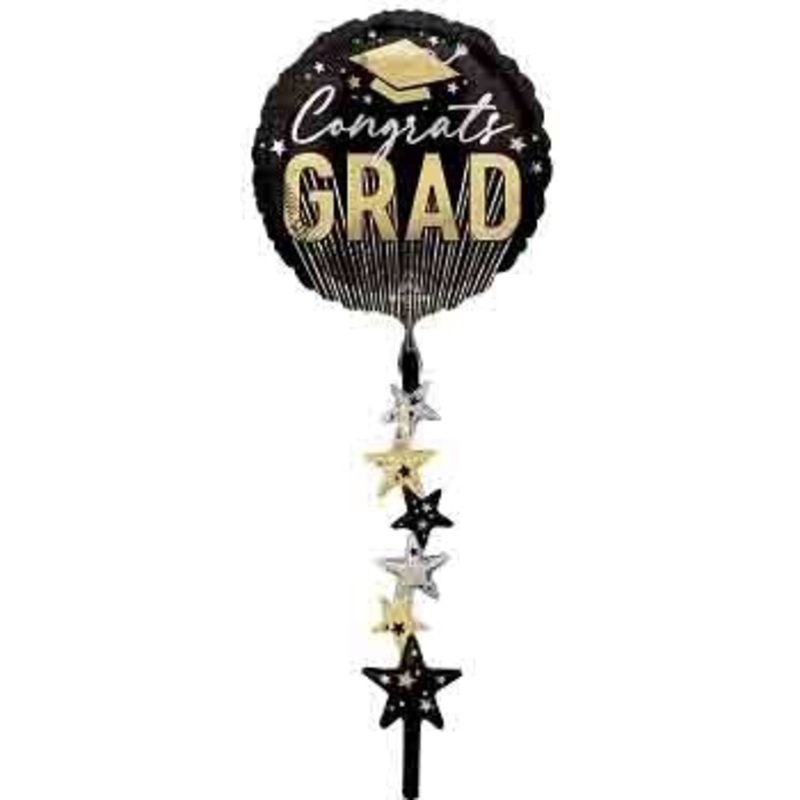 Anagram Graduation Stripes on Stripes 67 inch Foil Balloon 1ct