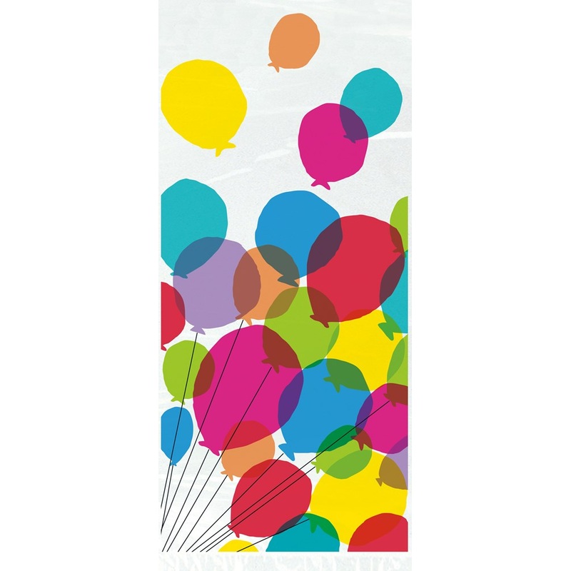 Balloon and Rainbow Birthday 5 inch x 11 inch Cellophane Bag 20ct