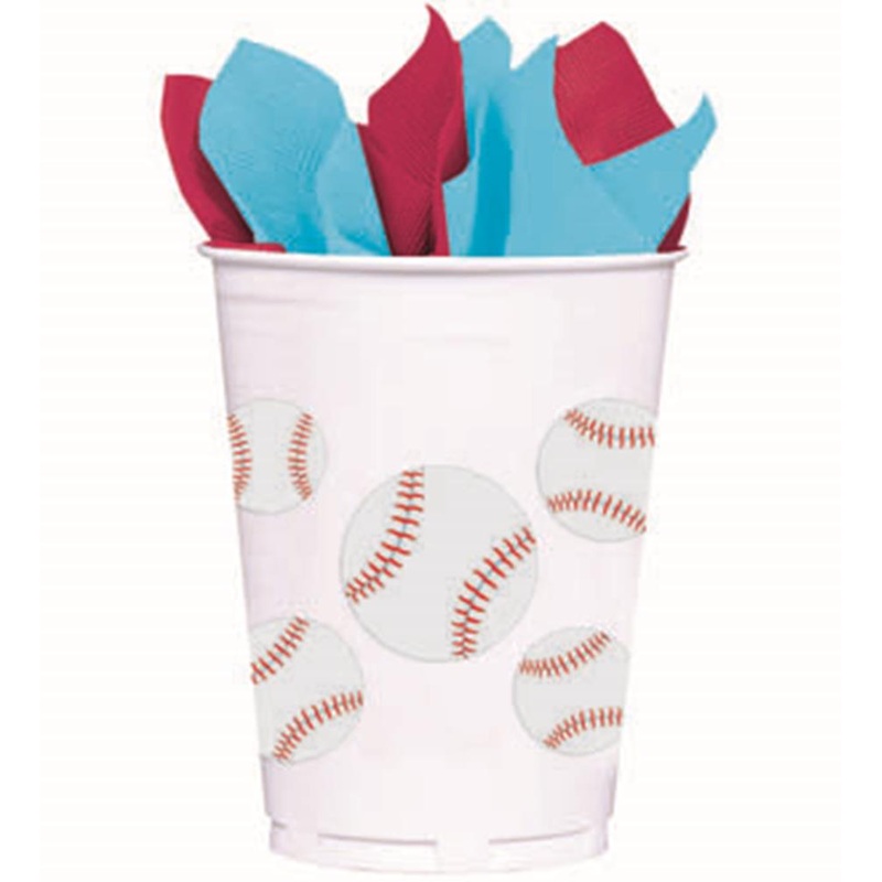 Baseball Plastic Cup 8ct 14oz