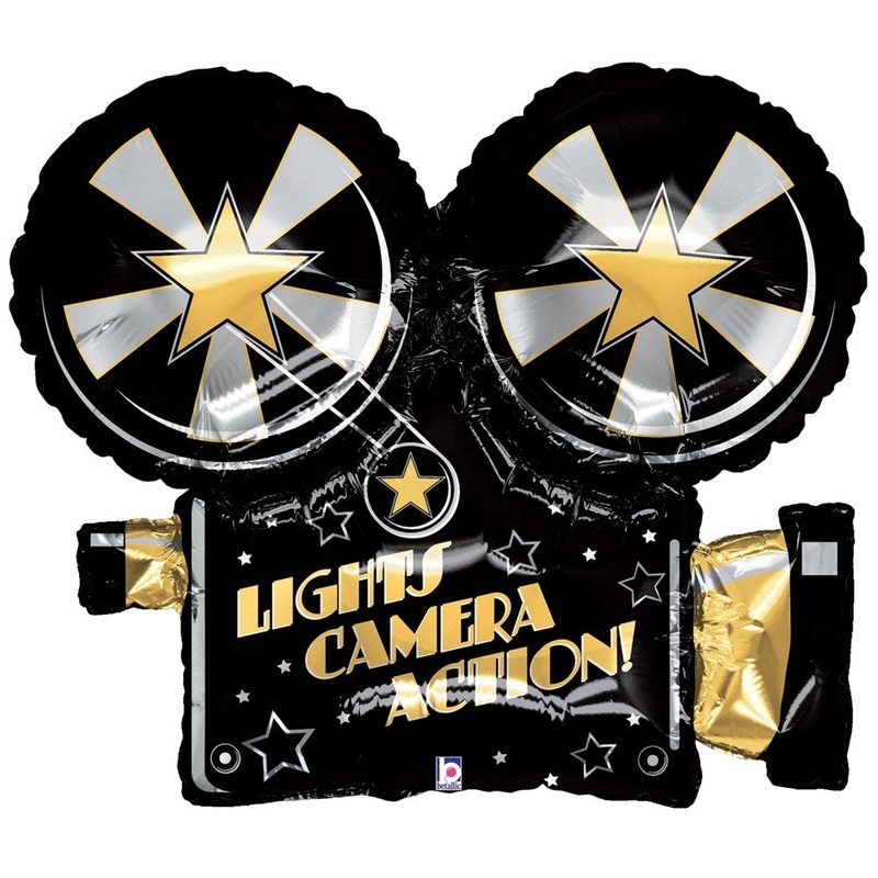 Betallic Lights Camera Action! 29 inch Shaped Foil Balloon 1ct
