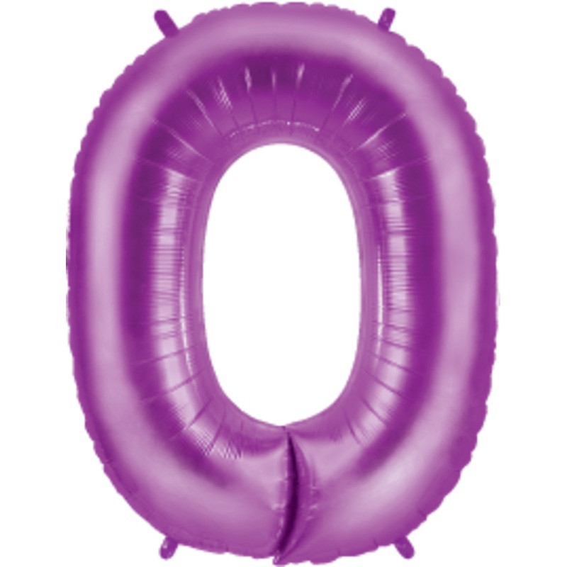 Betallic Number 0 Purple 34 inch Shaped Foil Balloon Packaged 1ct