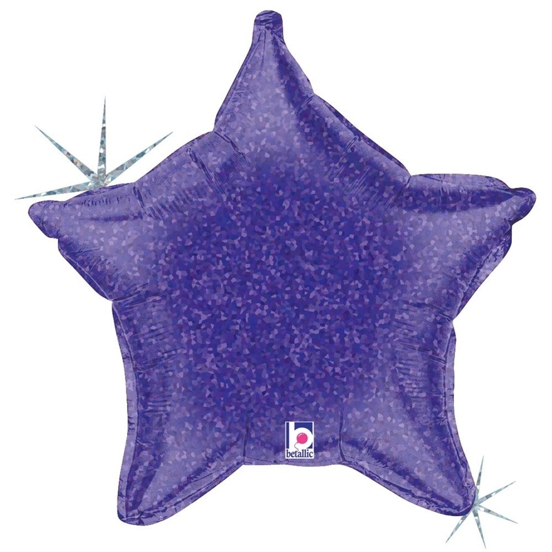 Betallic Purple Holographic Star 21 inch Star-Shape Holographic 1ct