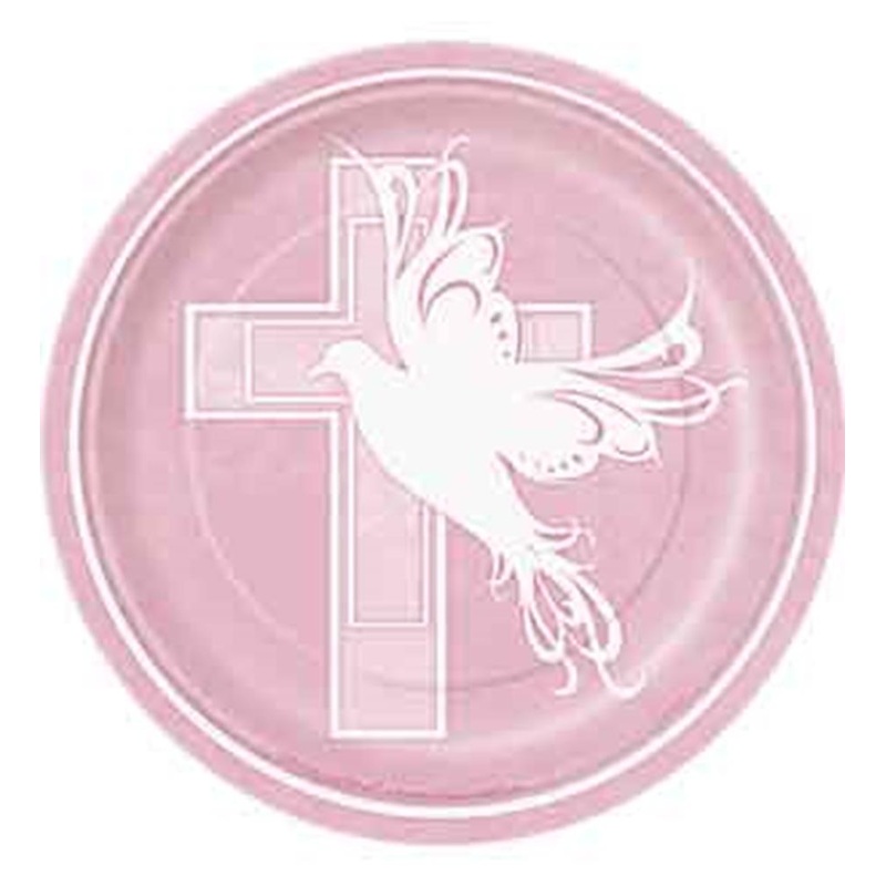 Dove Cross Pink Plate (S) 8ct