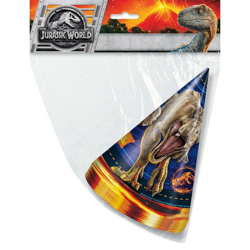 Jurassic World 2 Party Hats, 8ct