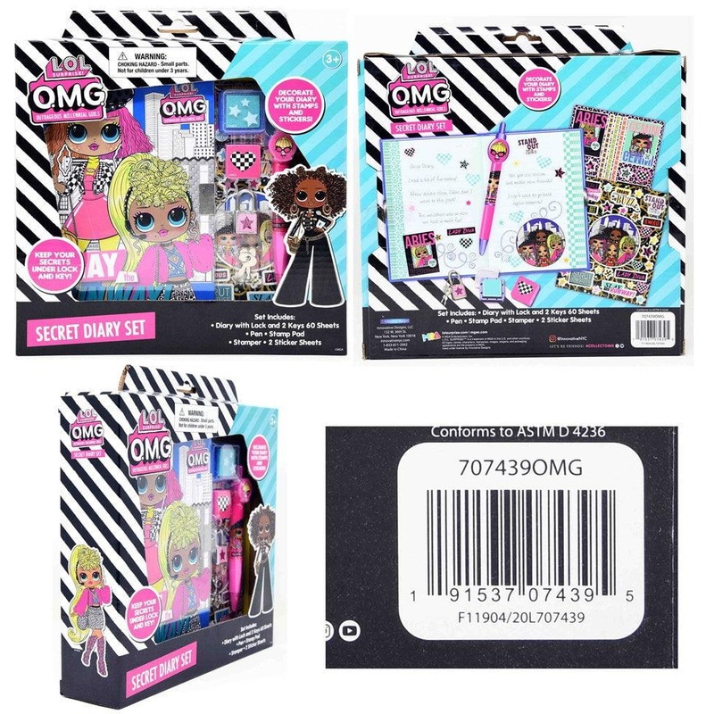 LOL Surprise Omg Secret Diary Set 9.25x2.25x8.75