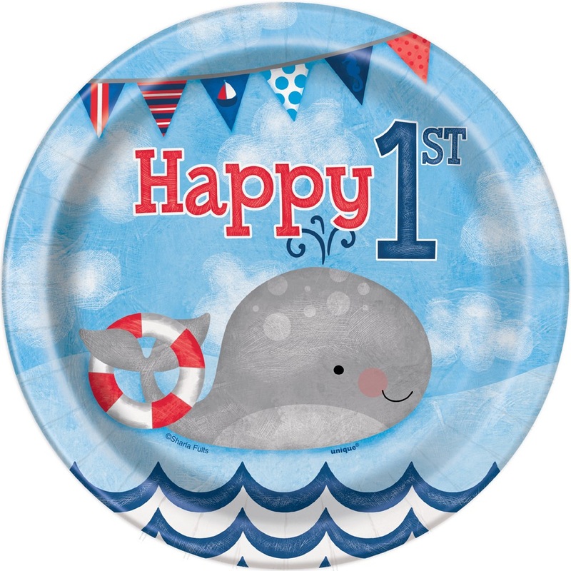 Nautical 1st Birthday Plate (S) 8ct
