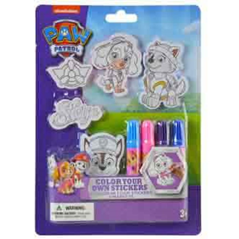 Paw Patrol Color Your Own Sticker Set 8.