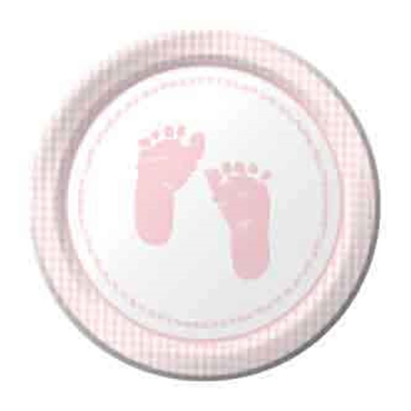 Plaid Baby Girl Plate (XL) 8ct 9in