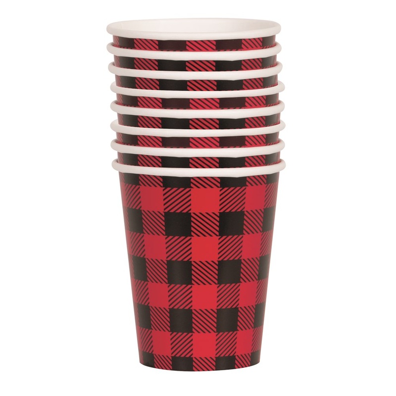 Plaid Lumberjack 9oz Paper Cups, 8ct