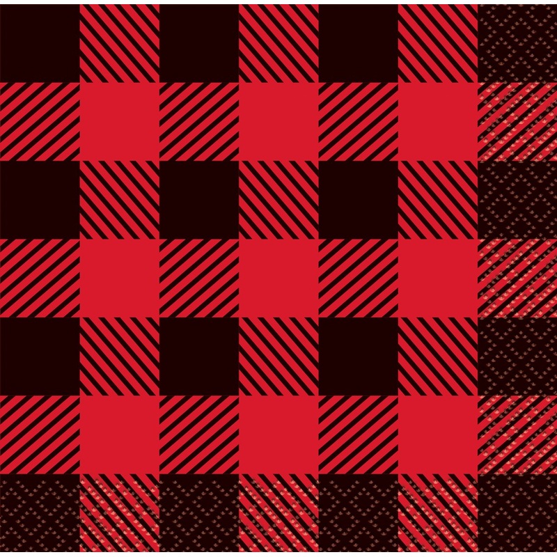 Plaid Lumberjack Beverage Napkin 16ct