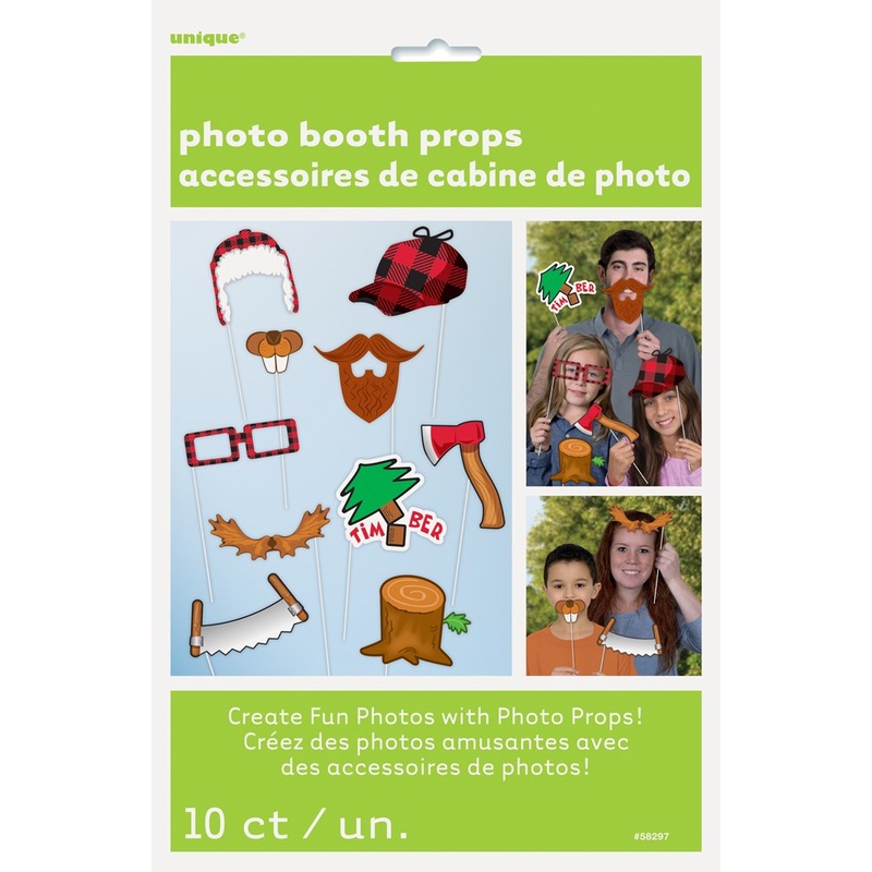 Plaid Lumberjack Photo Booth Props, 10ct