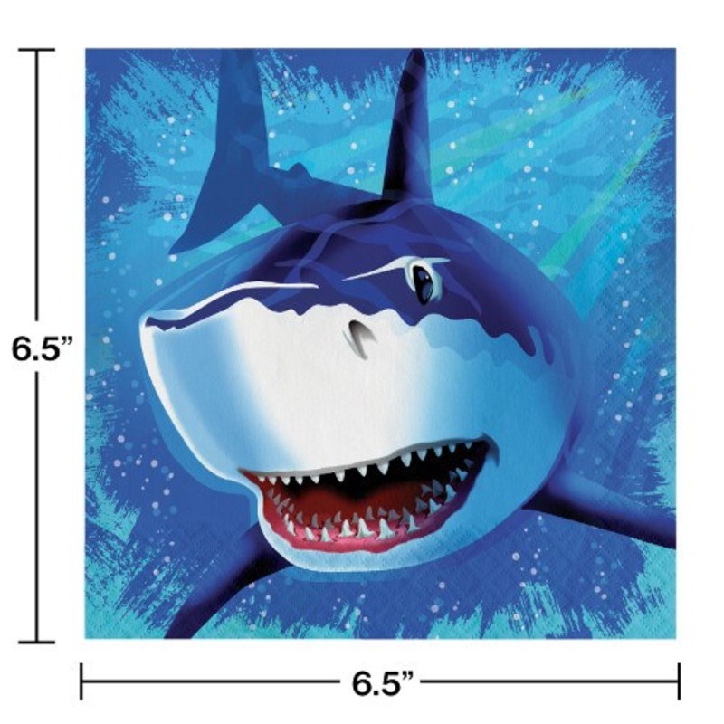 Shark Splash Napkin (L) 16ct