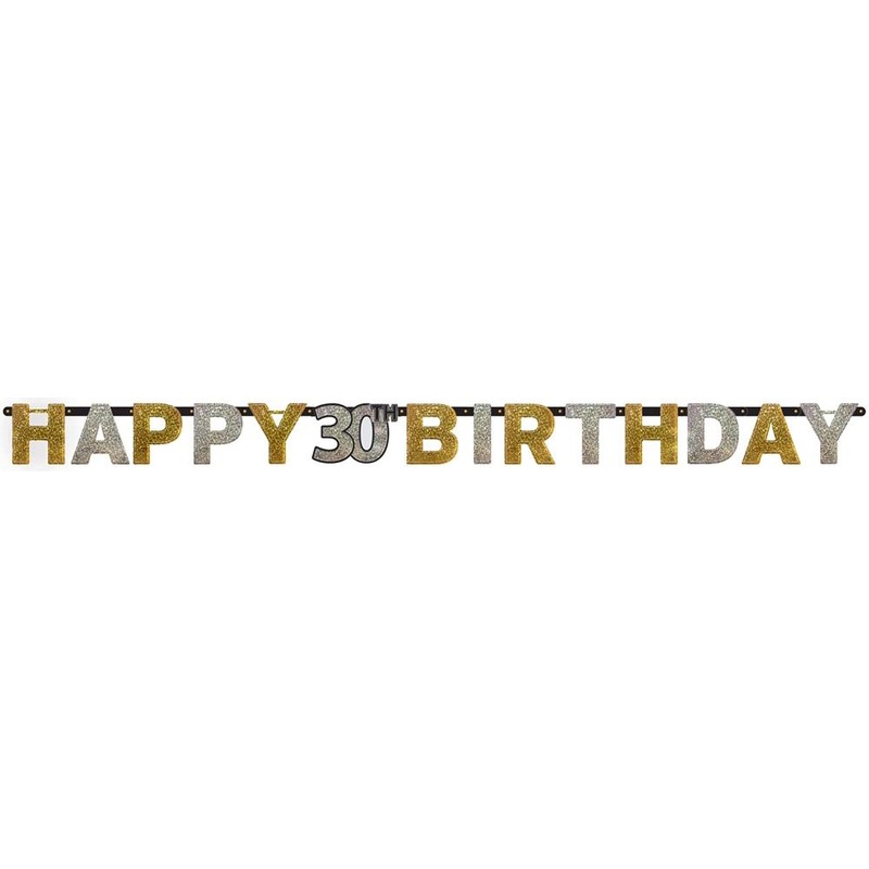 Sparkling Celebration Happy Birthday 30 Letter Banner 1ct