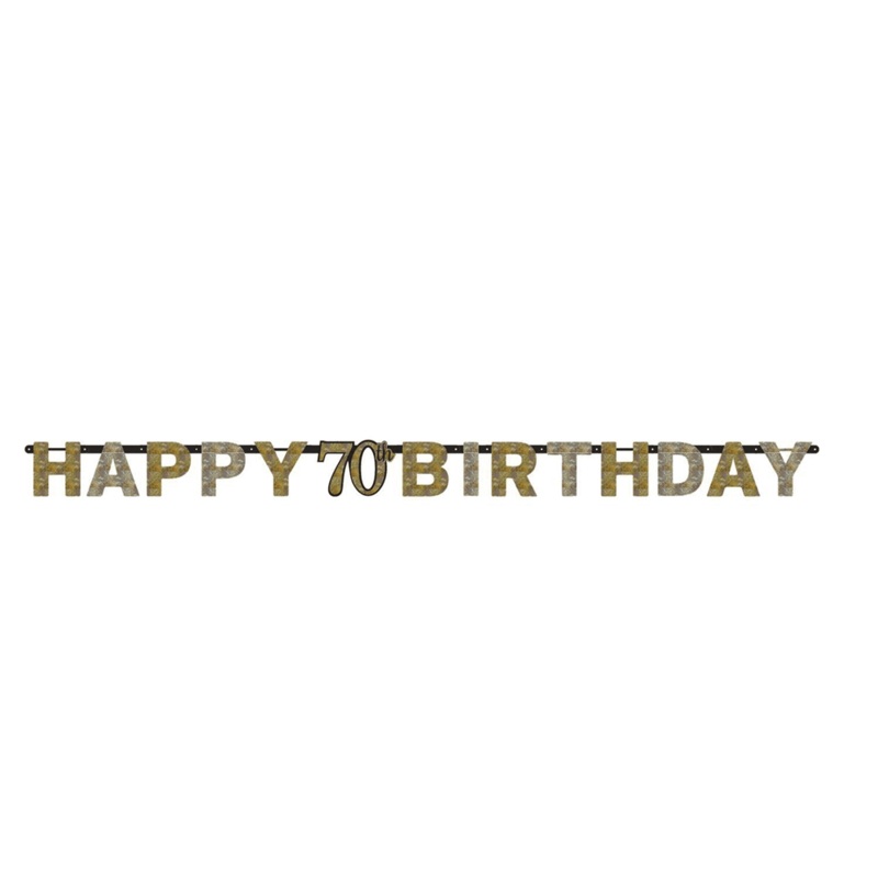 Sparkling Celebration Happy Birthday 70 Letter Banner 1ct