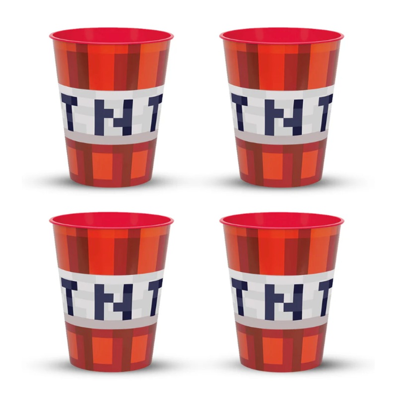 4 Minecraft 10oz Plastic Cup