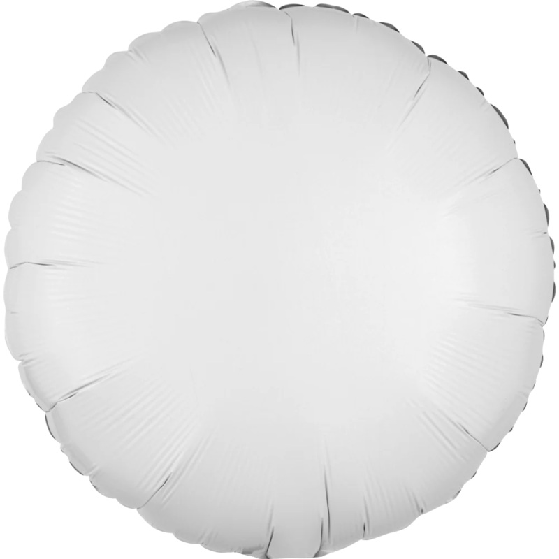 Anagram Metallic White Round Shape 17 inch Foil Balloon 1ct