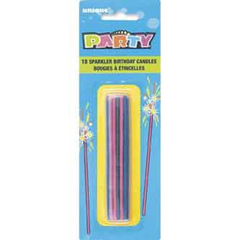 Assorted Color Sparkling Birthday Candles 18ct