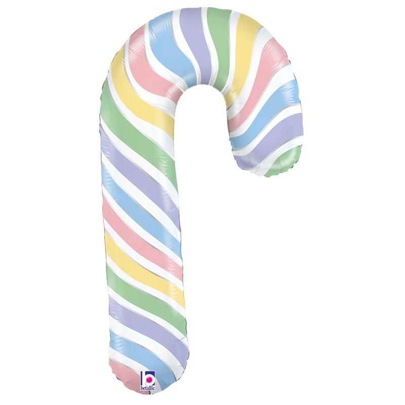 Betallic Macaron Candy Cane 35 inch Foil Balloon 1ct