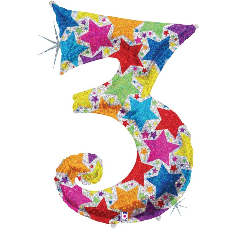 Betallic Number 3 34 inch Designer Shape 1ct