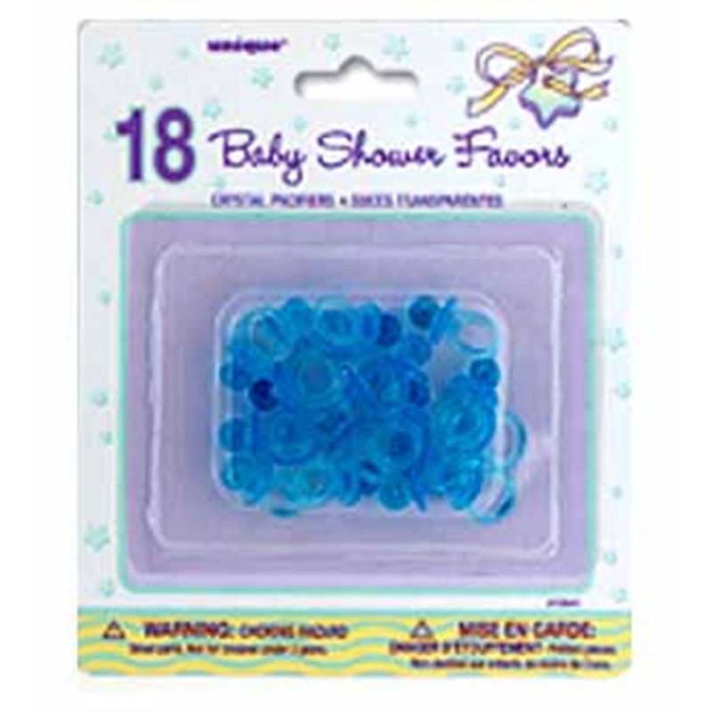 Blue Crystal Pacifier 1 inch Favors 18ct