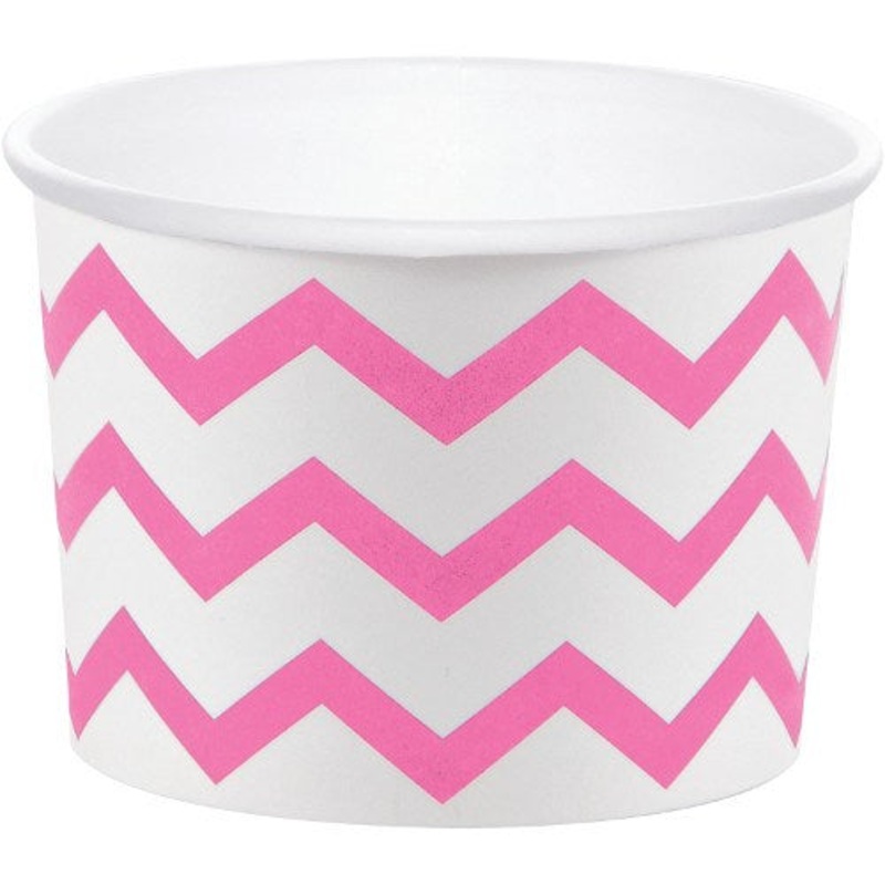 Candy Pink Chevron Stripe Treat Cup