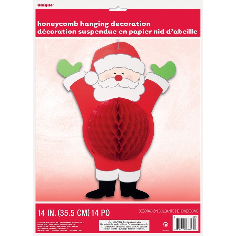 Ho Ho Ho Santa Honeycomb 14 inch Hanging Decoration
