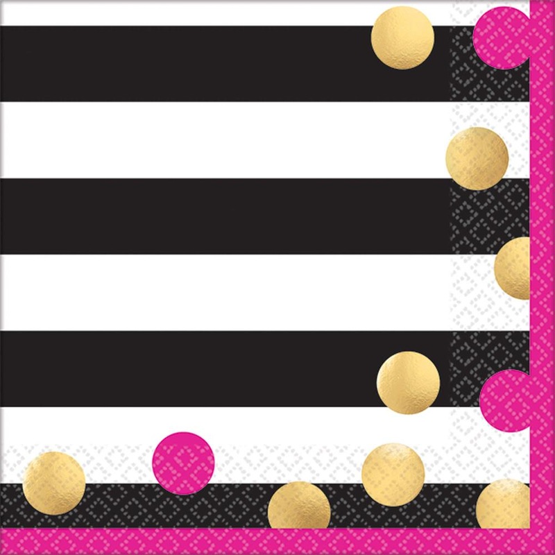 Pink and Gold Confetti Napkin (S) 16ct