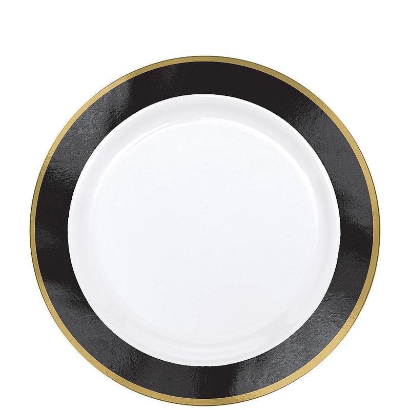 Plate Black Border 7.5in 10ct