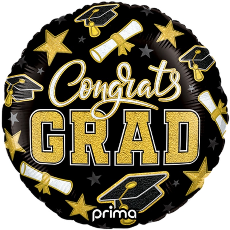 Prima 18 inch Round Congrats Grad Patches 1ct