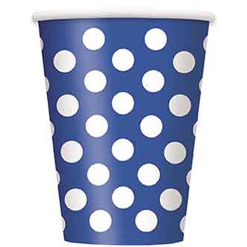 Royal Blue Dots 12oz Cup 6ct