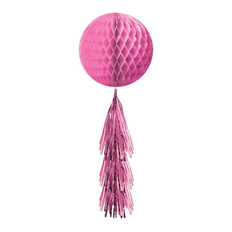 Tissue Tassel Ball 1ct - Bright Pink