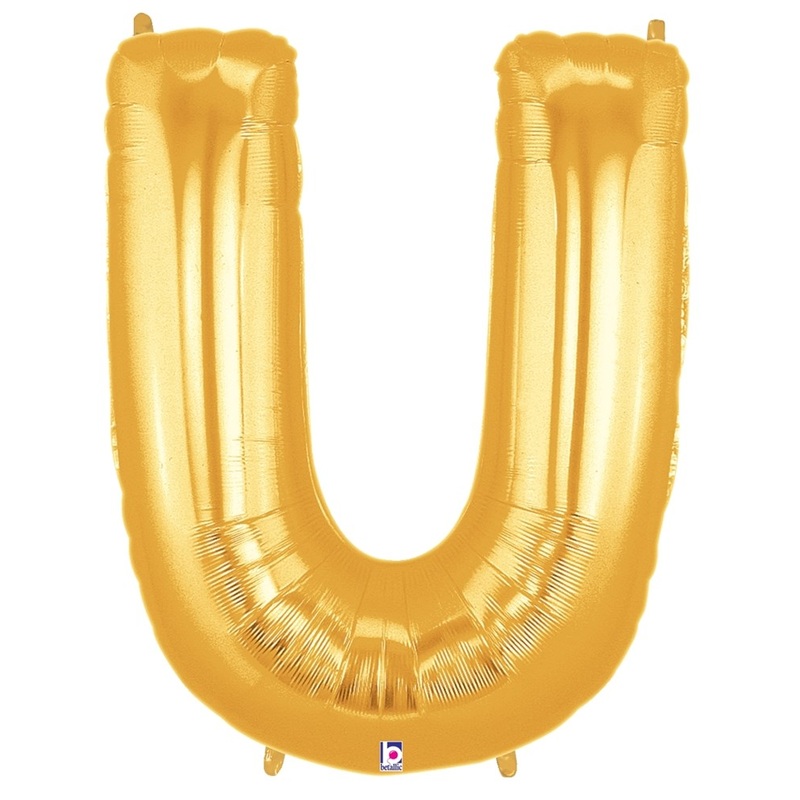 Betallic U Gold 34 inch Shaped Foil Balloon 1ct