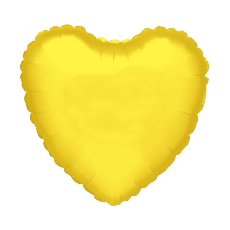 Betallic Yellow Heart 18 inch Heart-Shaped Balloon 1ct