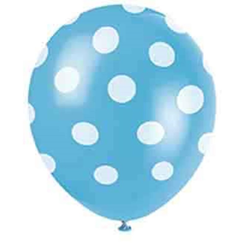 Balloon 12in - Dot Teal 6ct