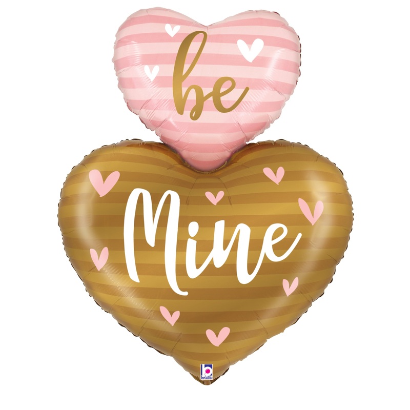 Betallic Be Mine Heart Duo 32 inch Shaped Foil Balloon Packaged 1ct