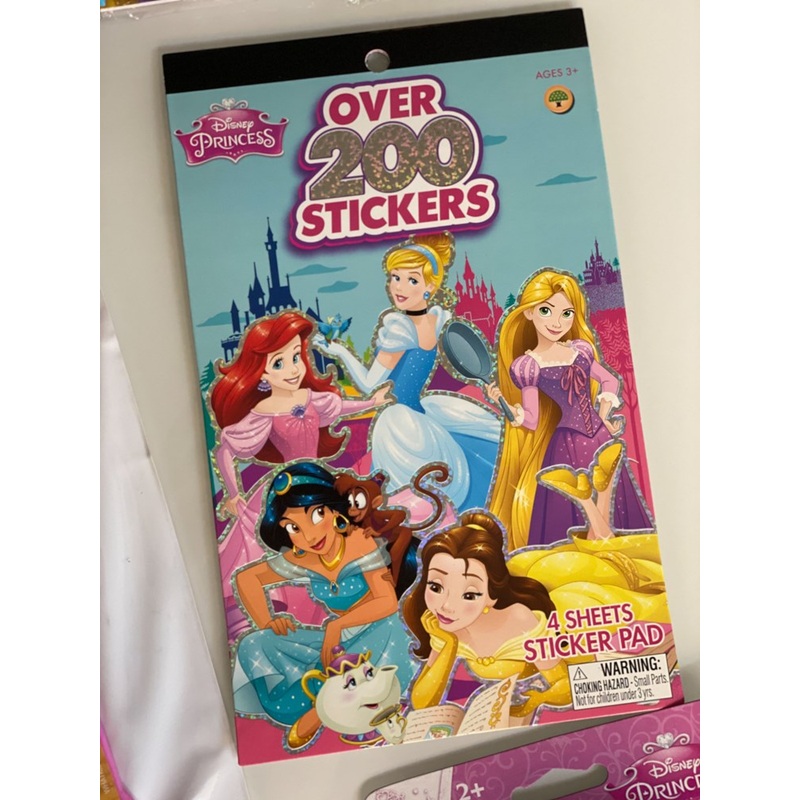 Disney Princess Foil Cover Sticker Pad 4sht - 200+ Stickers 5.75x0.10x9.25