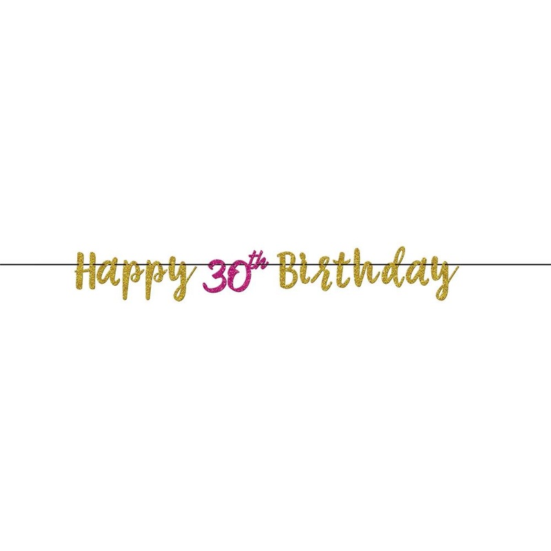 Pink-Gold 30 Letter Banner