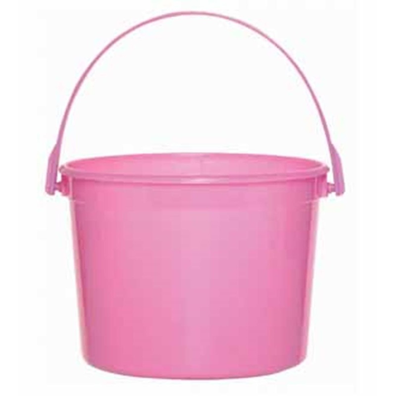 Plastic Bucket Bright Pink 1ct 6 inch D X 4.5H