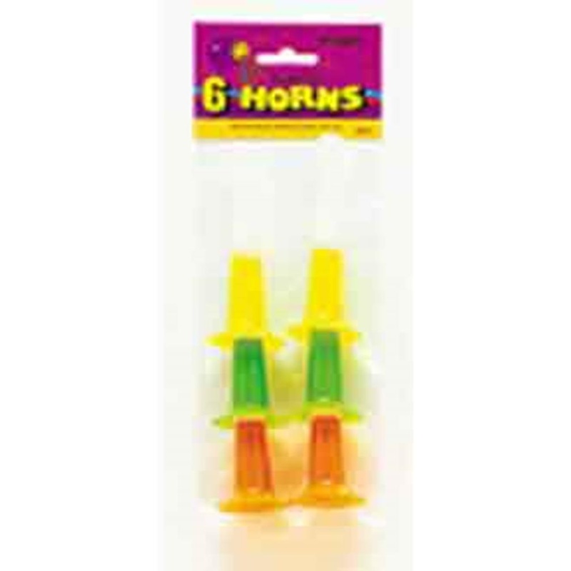 Plastic Horns 6ct