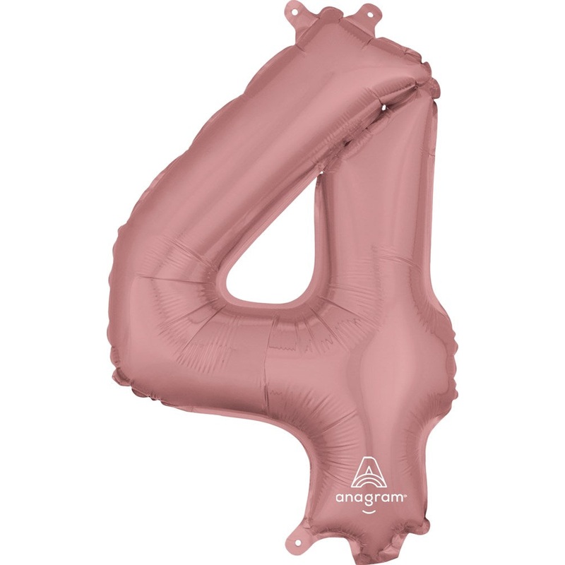 Anagram 16 inch Number 4 Rose Gold Foil Balloon 1ct