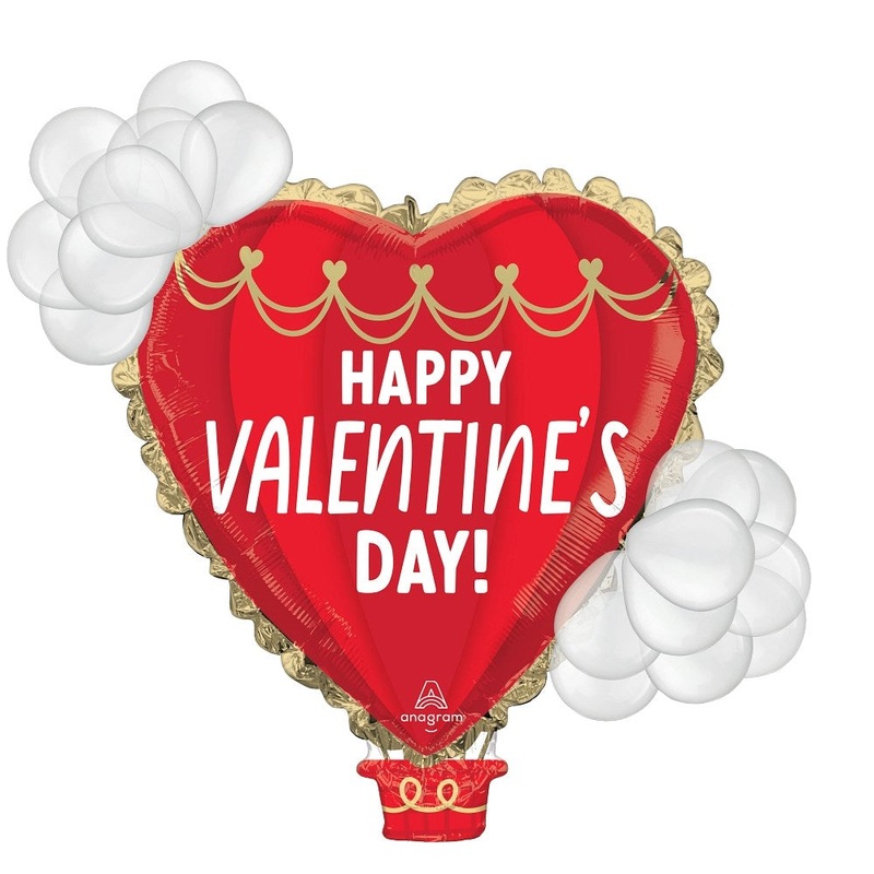 Anagram 38 inch Happy Valentines Day Hot Air Balloon Foil Balloon