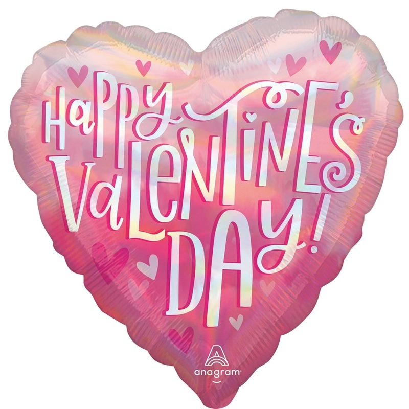 Anagram Happy Valentines Day 17 inch Iridescent Pearl Heart 1ct