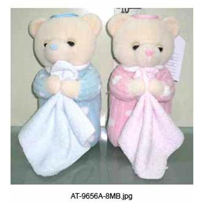 Bear Angel Prayer 8in Pink and Blue