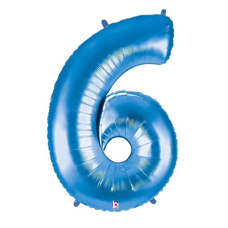 Betallic 6 Blue 34 inch Shaped Foil Balloon 1ct