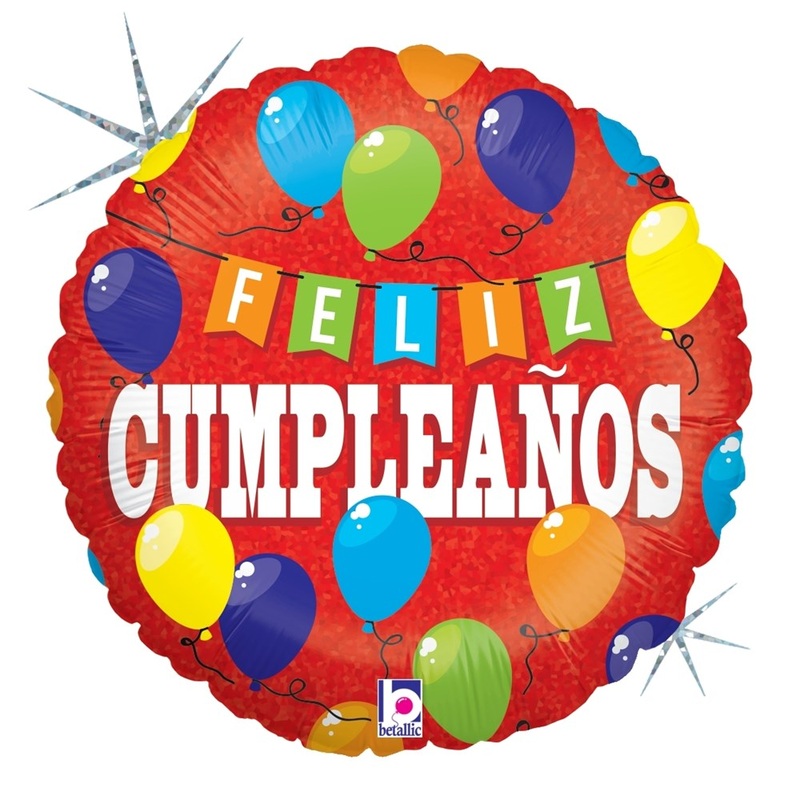 Betallic Fiesta de Cumpleanos 18 inch Holographic Balloon 1ct